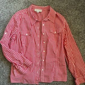 Jones New York Red Gingham Shirt